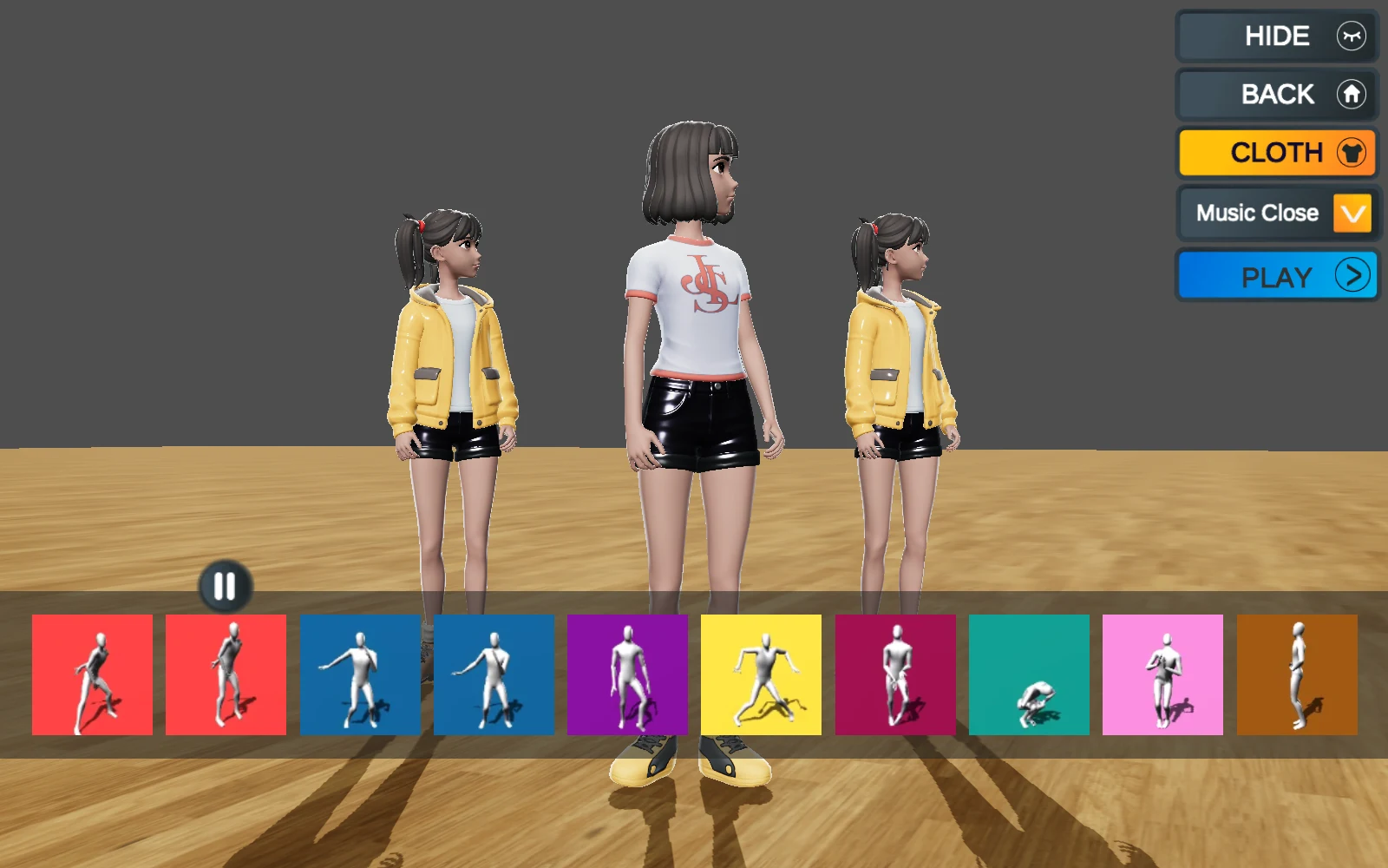 暫停與繼續：點 STOP 後按鈕變成 PLAY，可在這裡繼續。