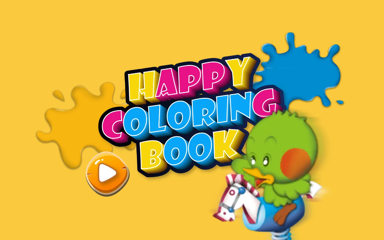 進入畫畫本：點播放，進入 Happy Coloring Book。