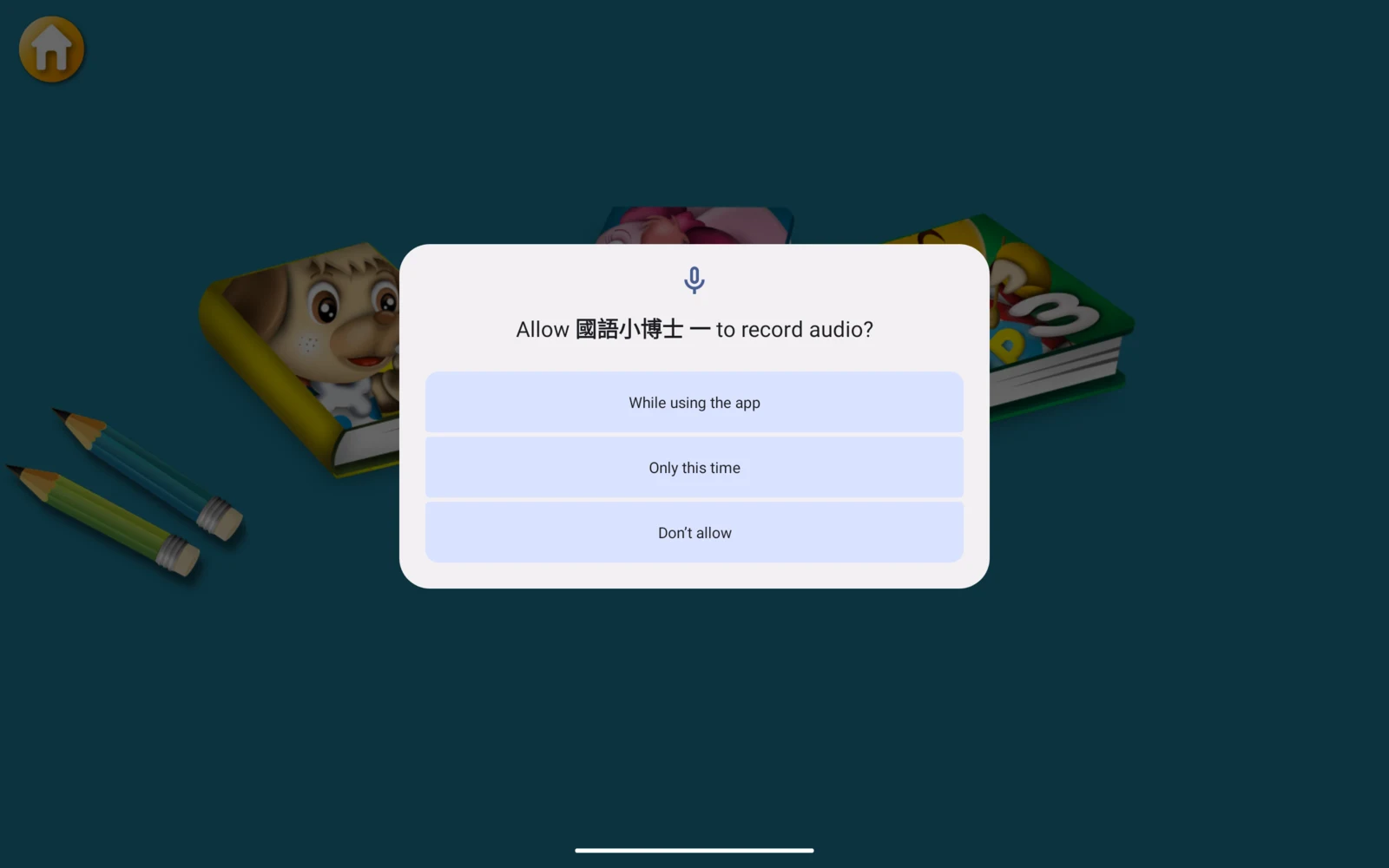 首次開啟的麥克風權限提示