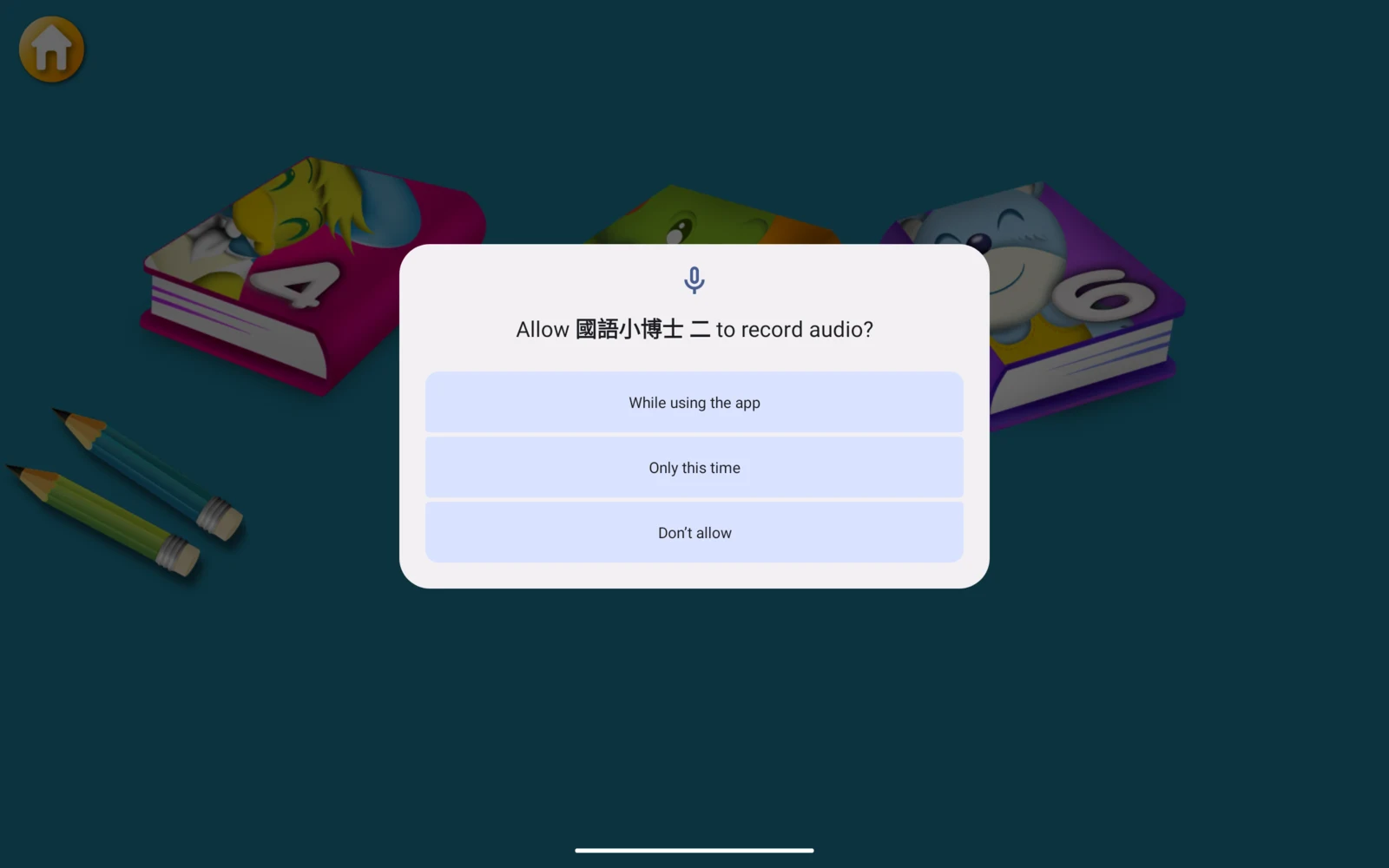 首次開啟的麥克風權限提示