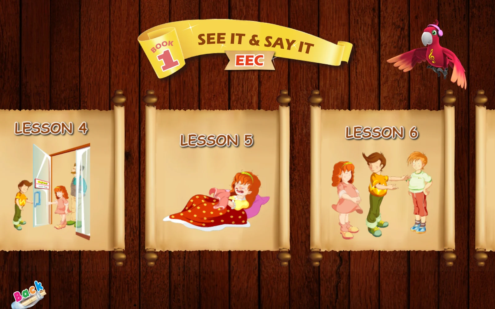 喬登美語會話初級：向左滑動，查看後面的 Lesson。