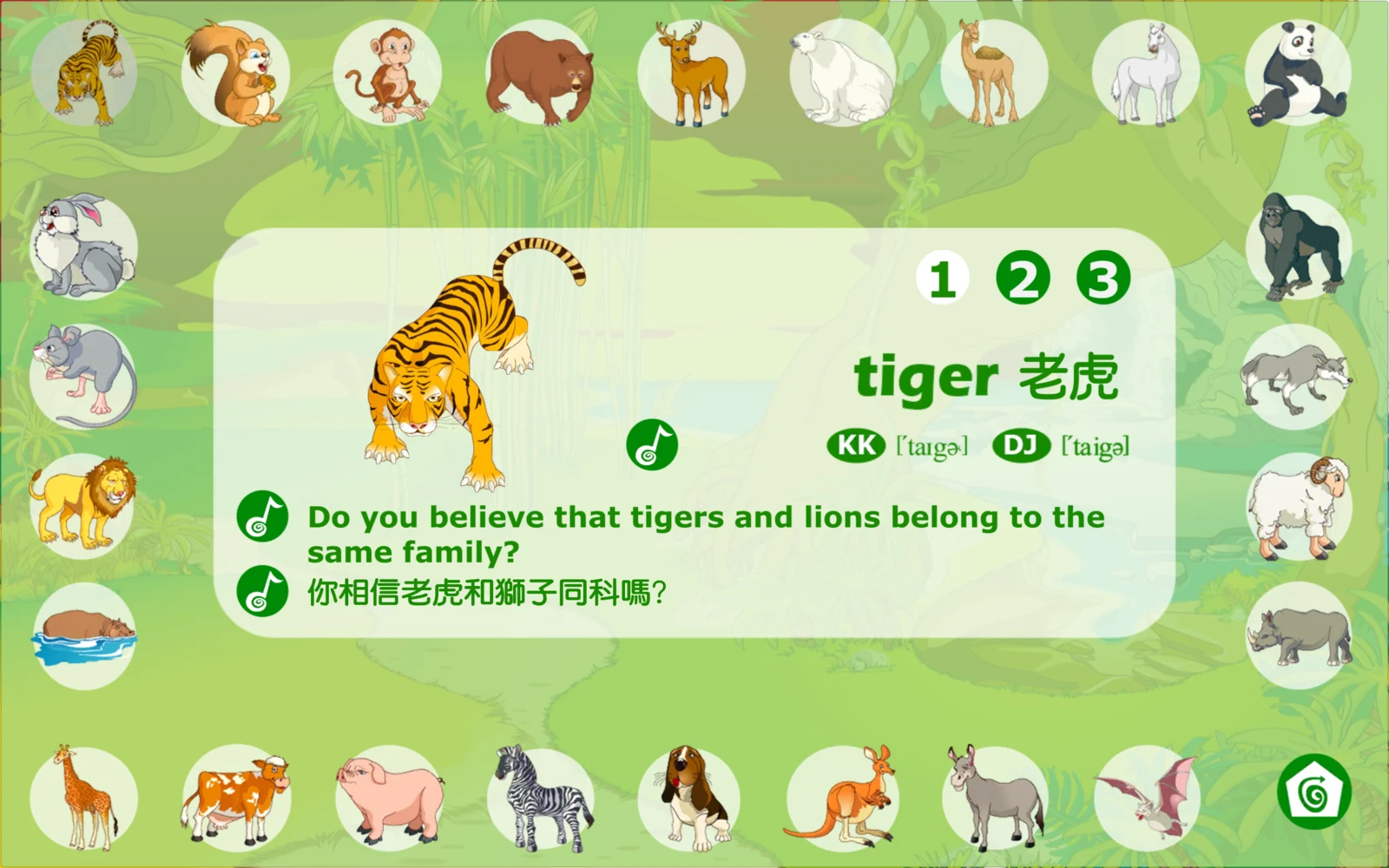 tiger 老虎的單字、音標與中英例句