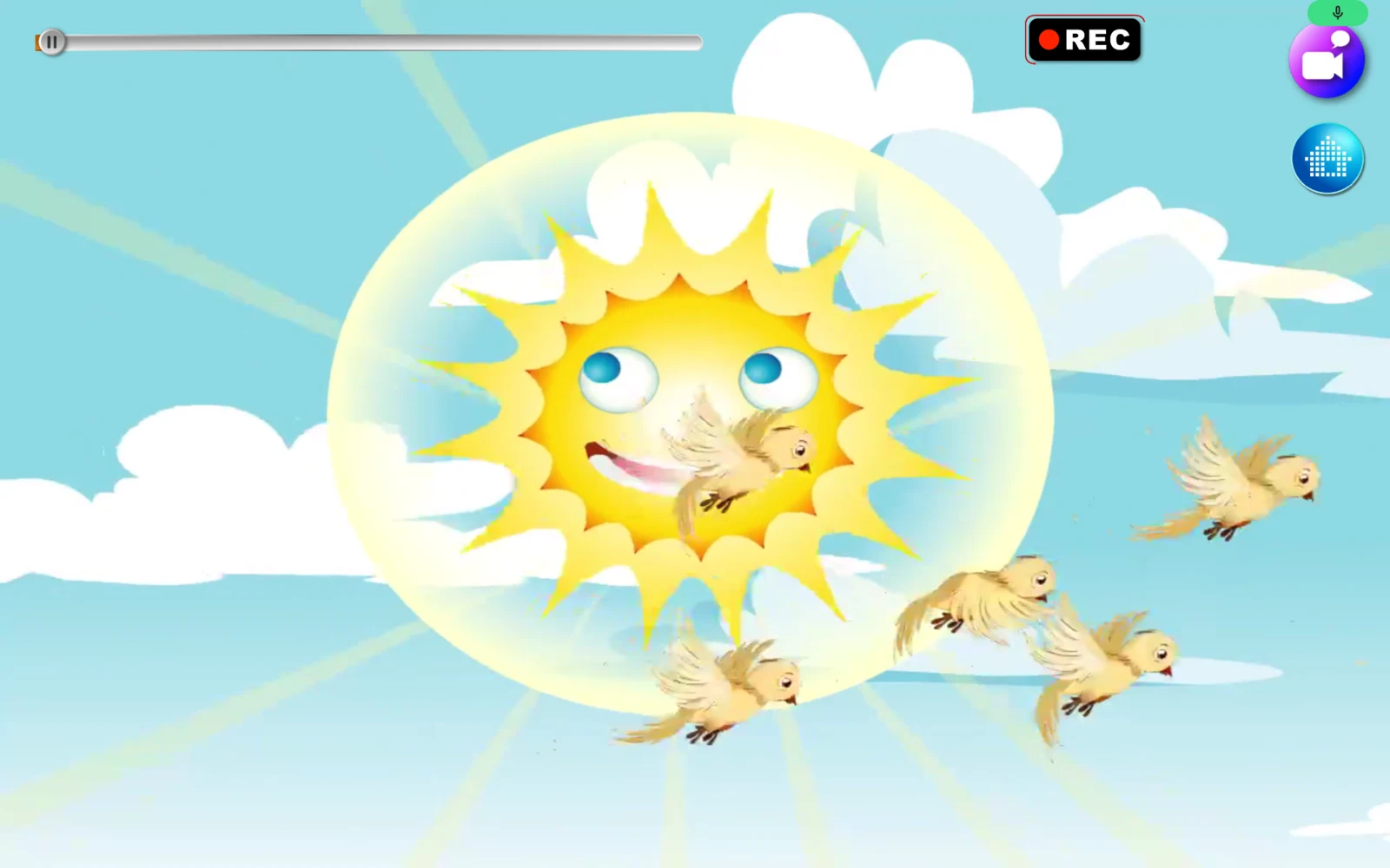 喬登兒童英文歌曲 1 錄音中的 REC 與播放進度