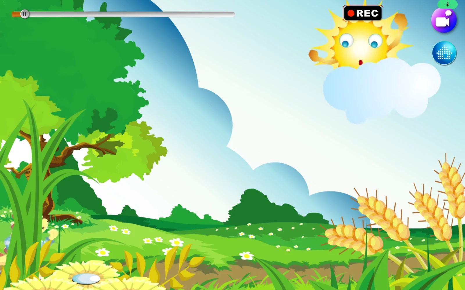 喬登兒童英文歌曲 7 錄音中的 REC 與播放進度