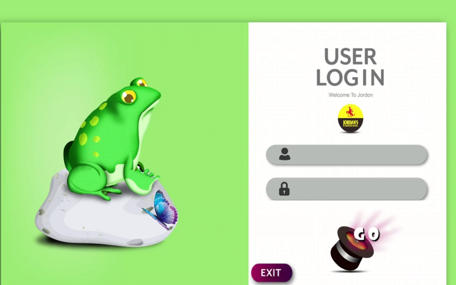 Jack of English 1 USER LOGIN 登入畫面