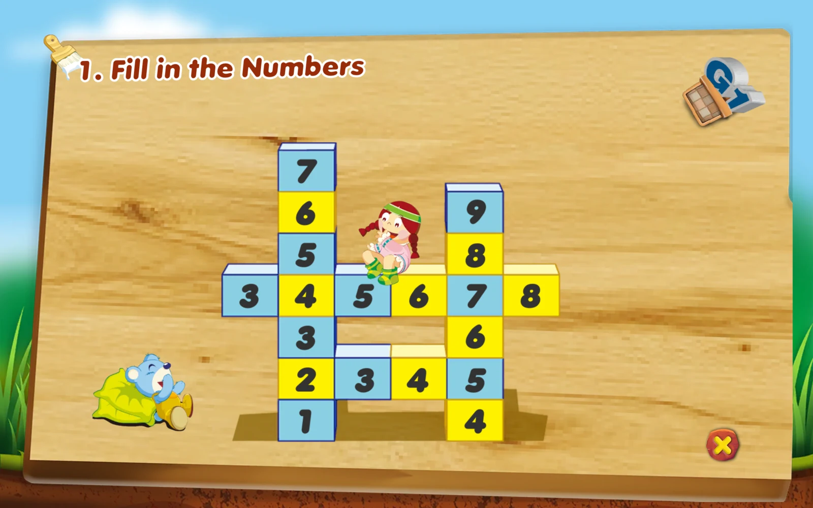 Fill in the Numbers 的交錯數字格子