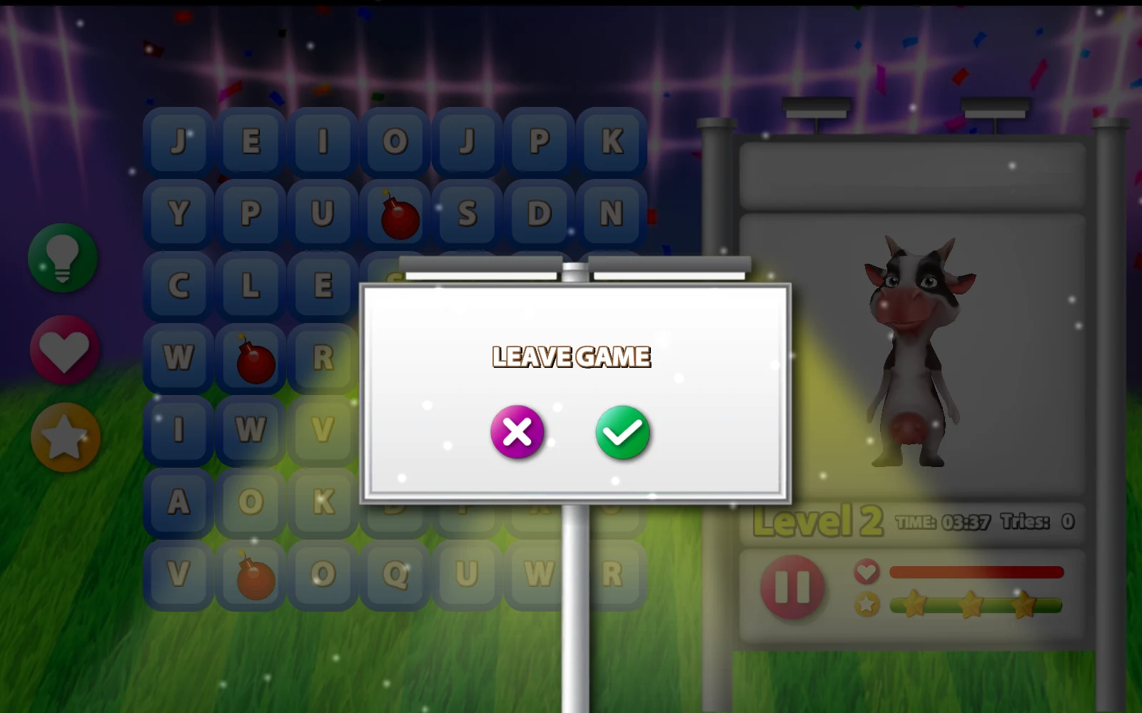 SPELL 的 LEAVE GAME 離開確認