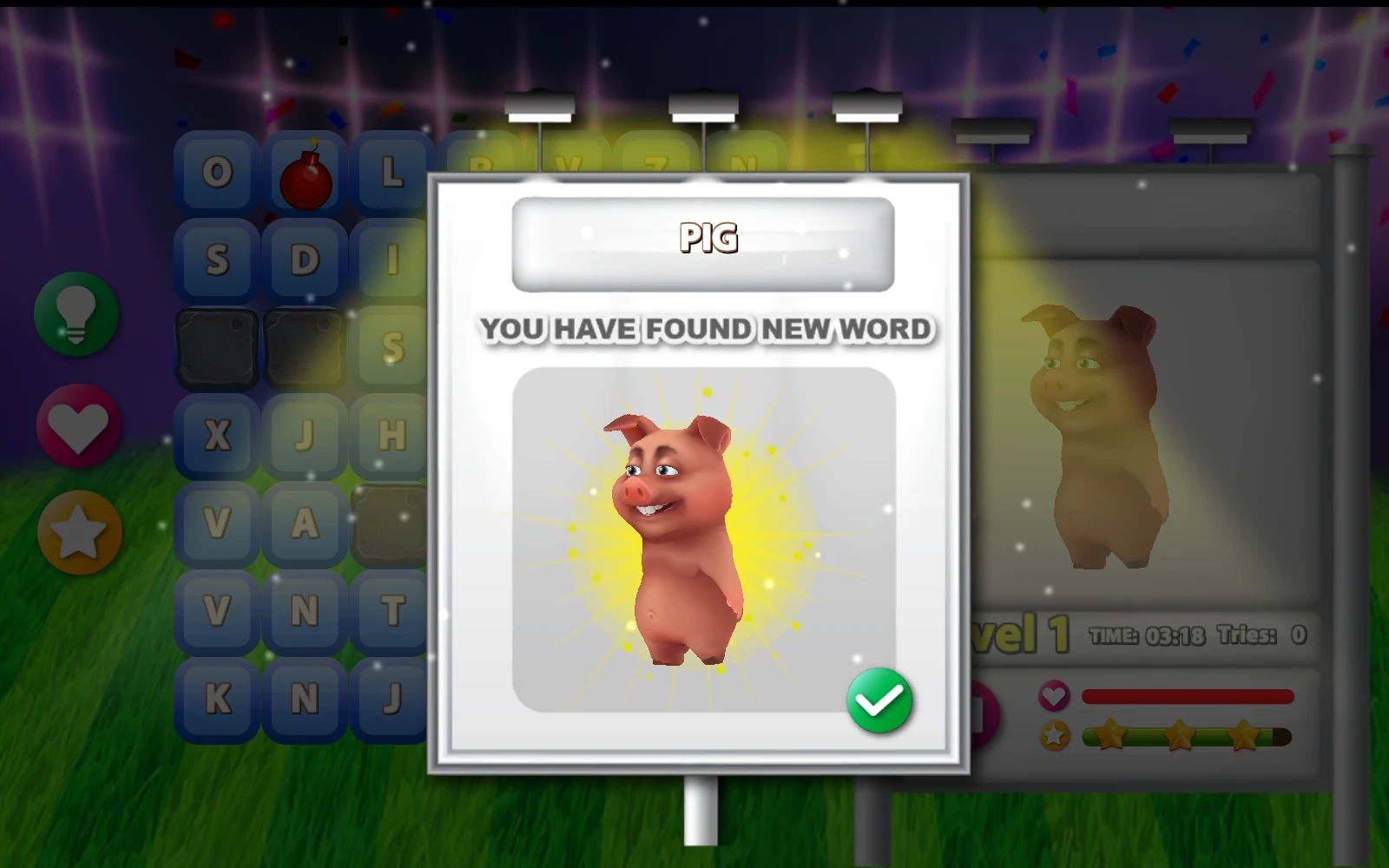 找到 PIG 後的單字確認卡