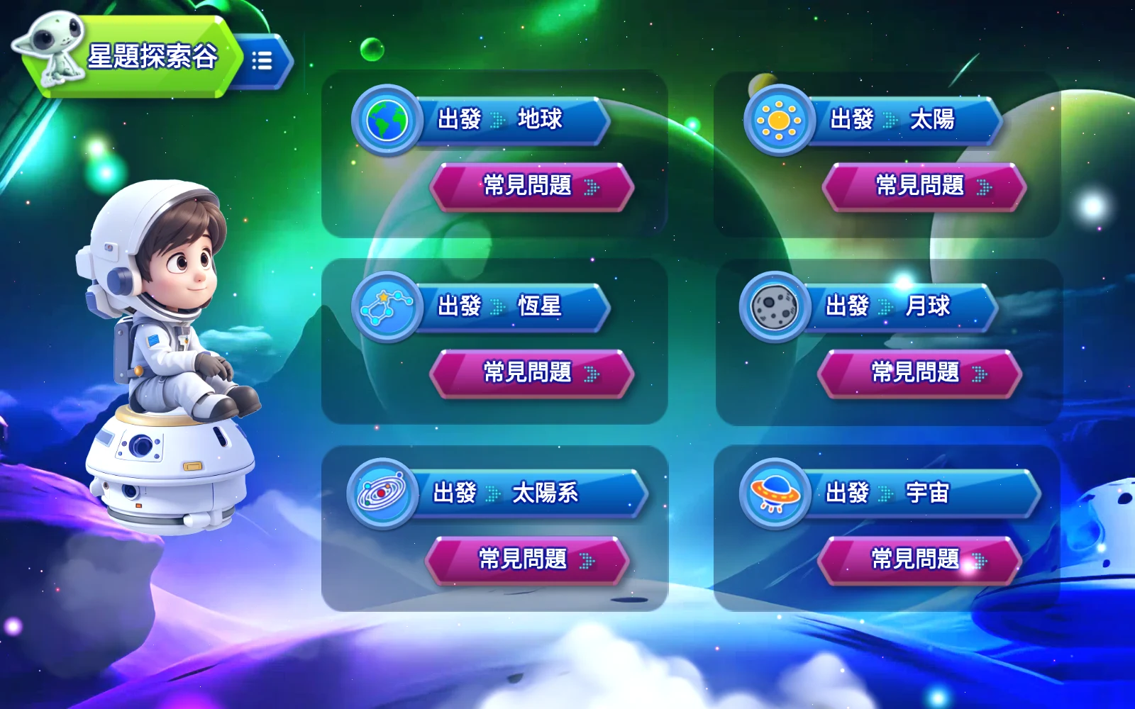 星題探索谷六個主題及常見問題入口