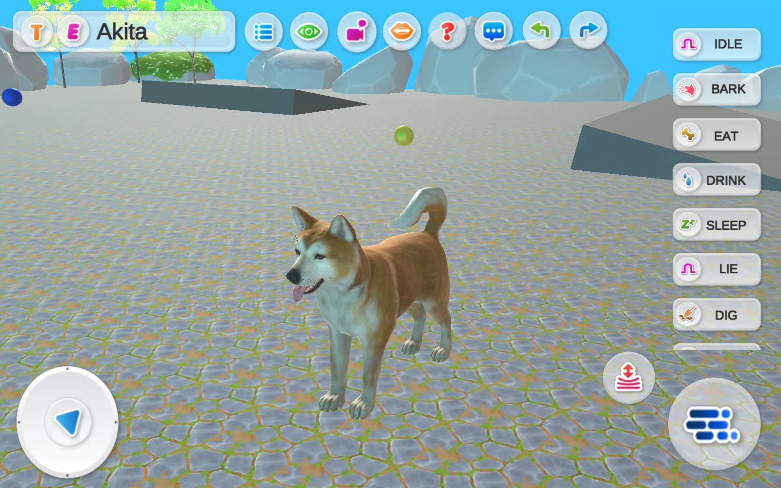 秋田犬活動場景的動作與方向圓盤