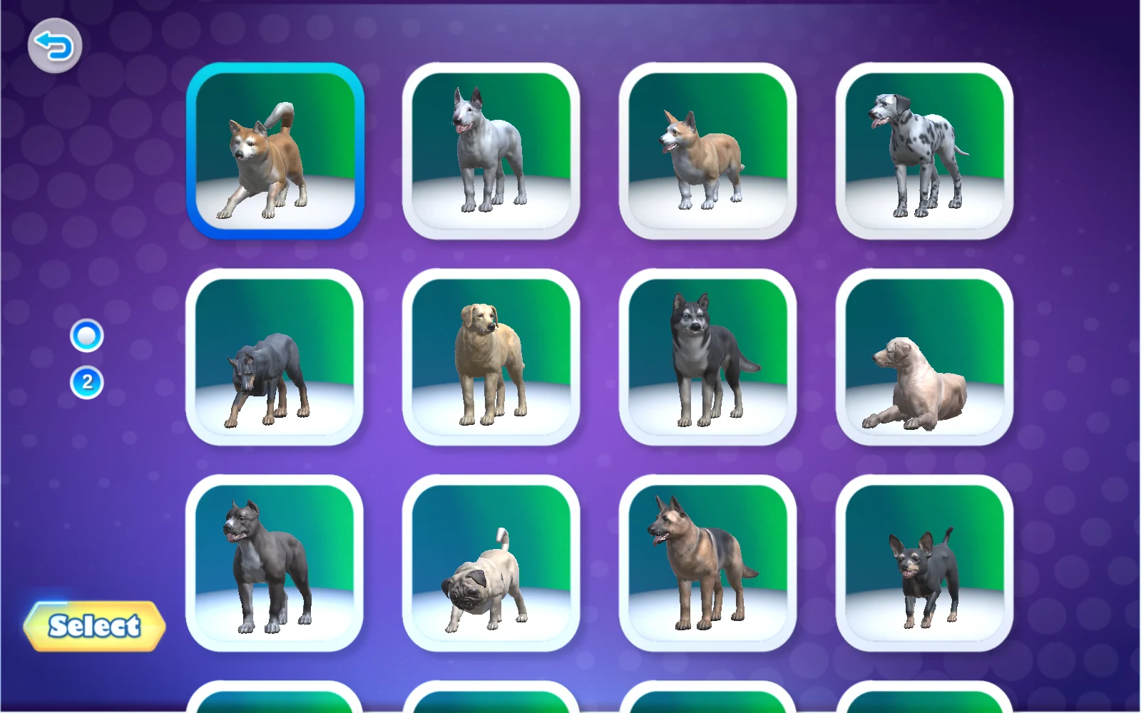 秋田犬藍色外框與 Select