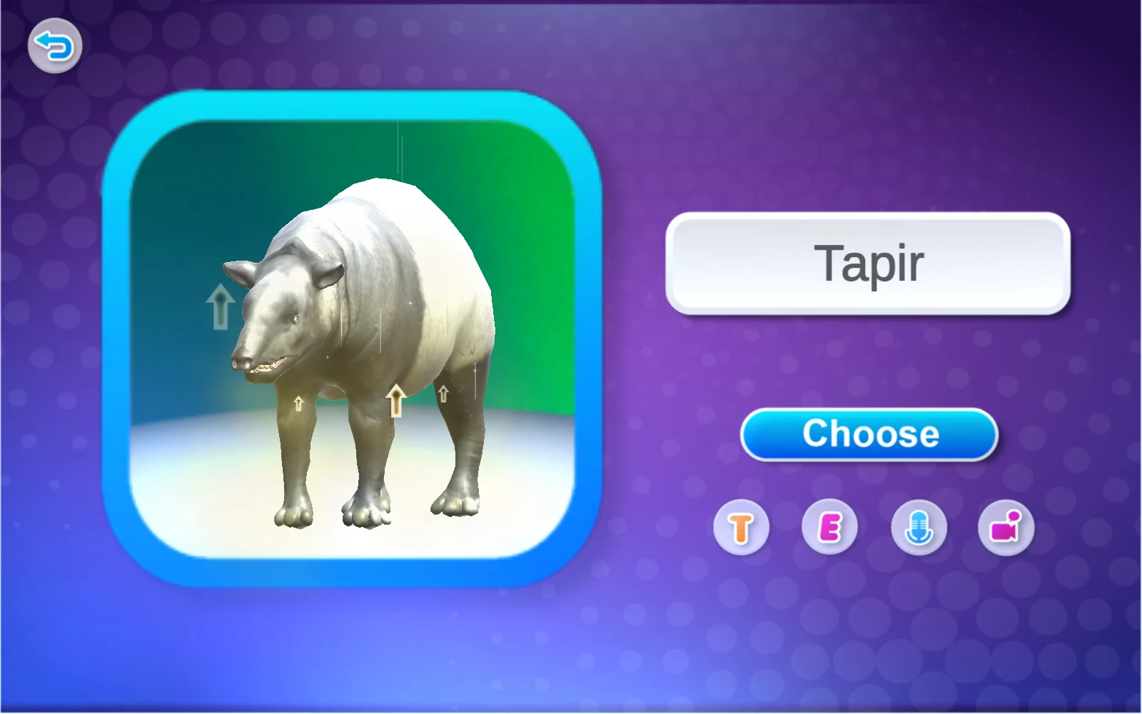 Tapir名稱與Choose按鈕