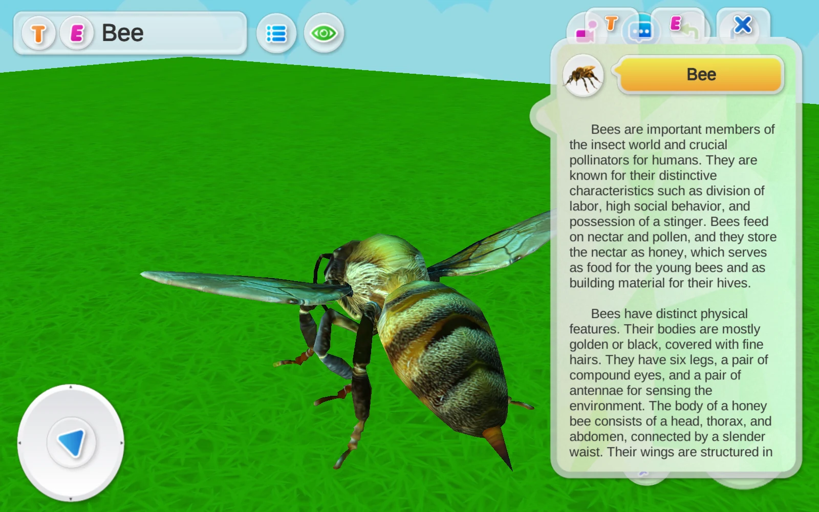 Bee 英文介紹面板