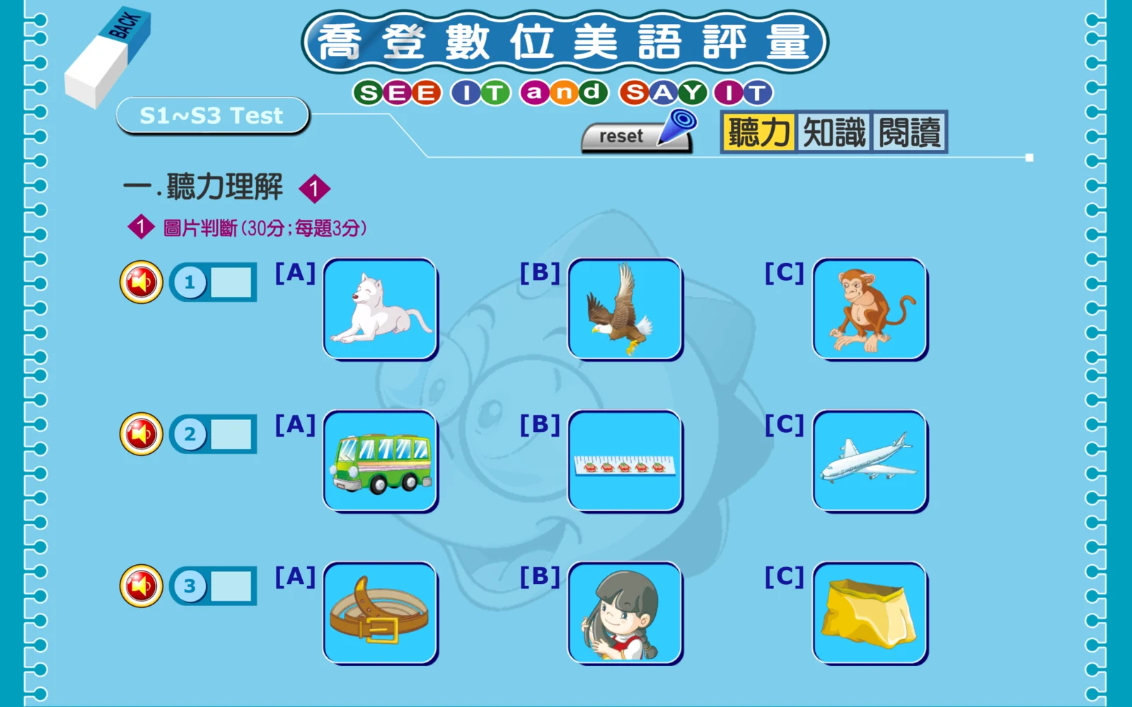 S1～S3 的聽力題目與三種題型入口