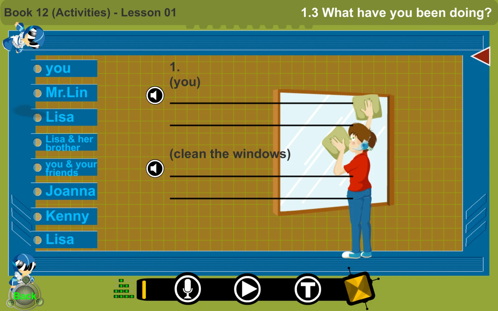 S12 Activities 1.3 What have you been doing 句子練習
