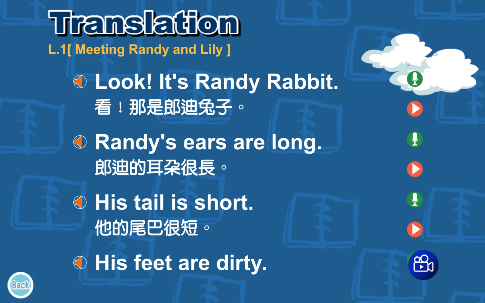 S4 Readers Translation 英文與中文句子對照畫面